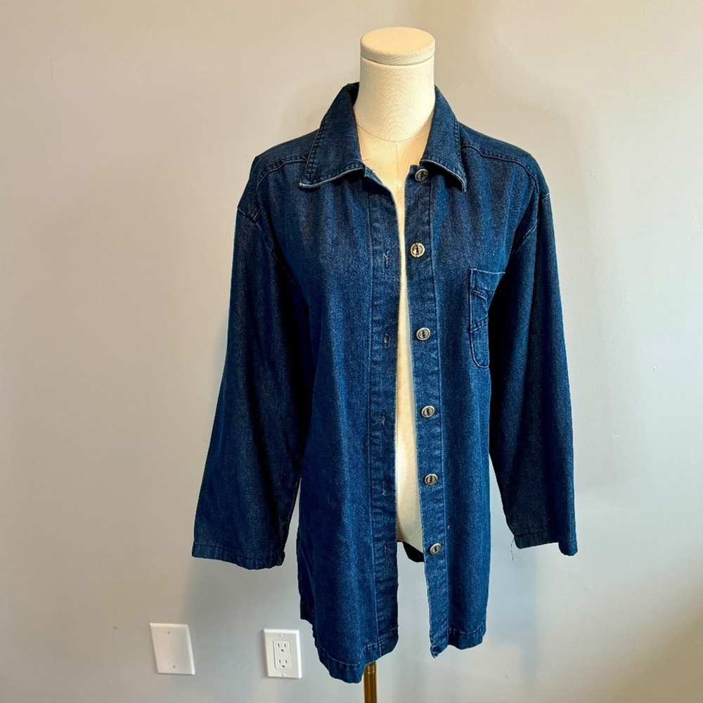 Contempo by Paris Star, Vintage Blue Jean Jacket, 3/4 sleeve Oversized, SZ 10